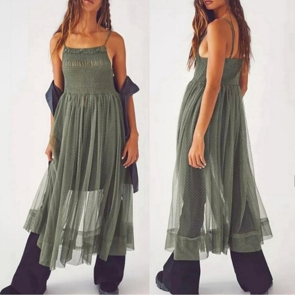 Free People Dresses & Skirts - NWT Free People Can't Stop Won't Stop Slip in Army $98